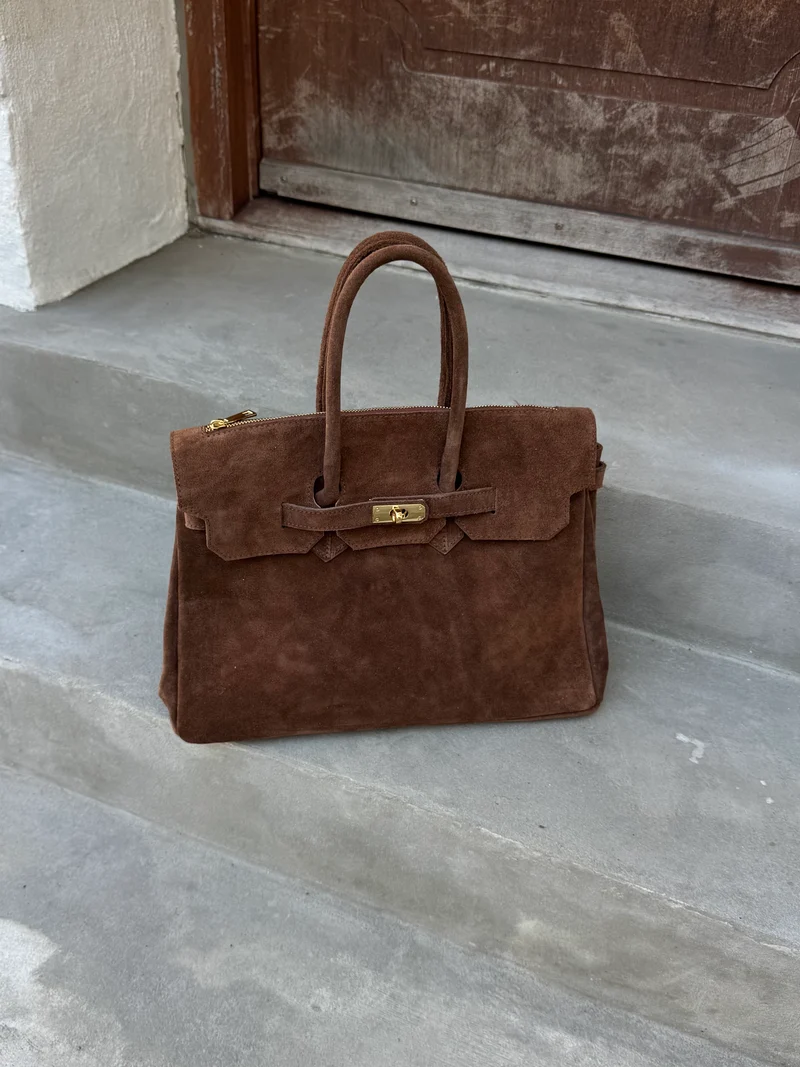 Melina taske ruskind brun