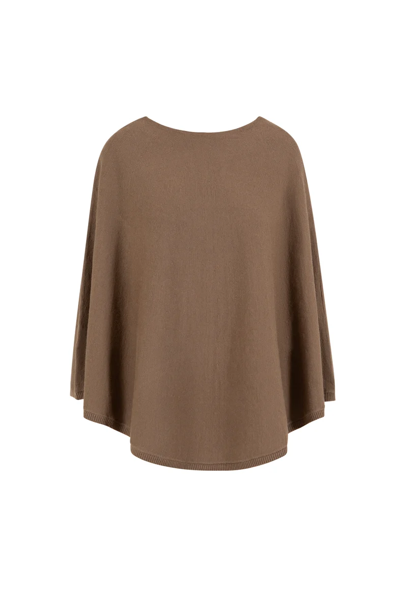 Stickad poncho - Chocolate brown