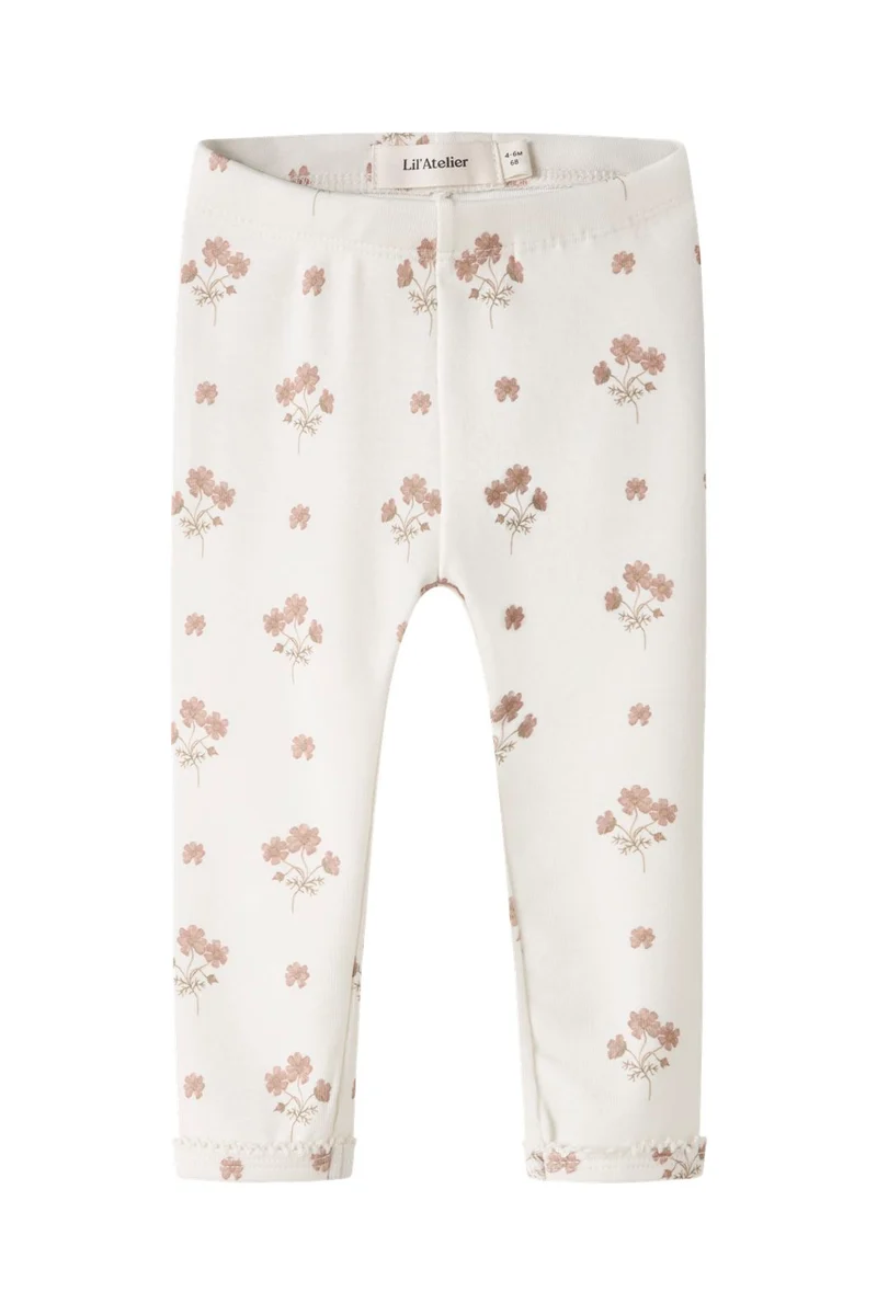Lil' Atelier - Nbflayo Sin Slim Leggings Lil - 5033059 Coconut Milk Flower Pink
