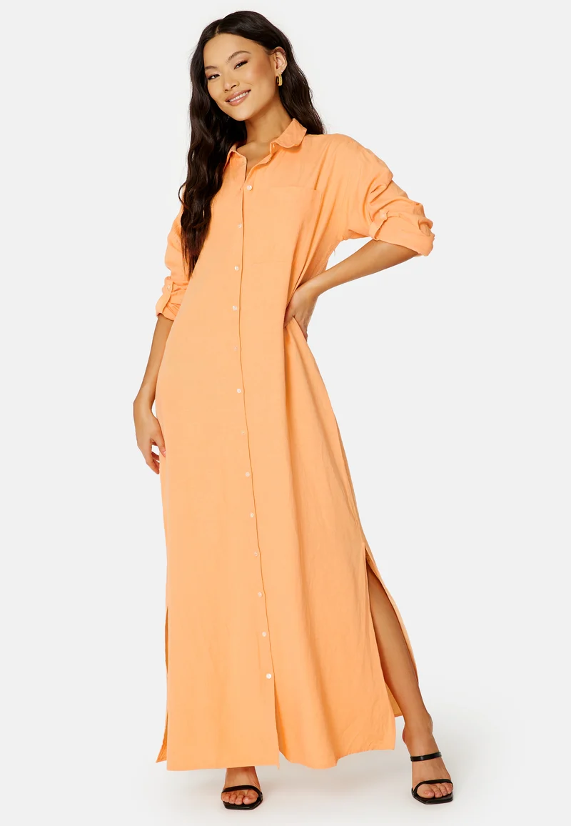 Prisilla L/S Ancle Shirt Dress