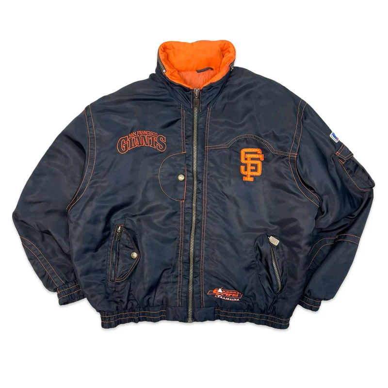 VTG 90s CAMPRI SAN FRANCISCO GIANTS BLACK PUFFER JACKET XXL