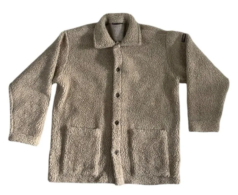 VTG 00s NAPAPIJRI BUTTON UP COLLARED BEIGE FLEECE SIZE M