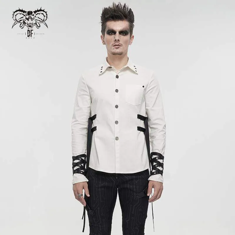 Gothic Spänne Splice Skjorta för män Vit