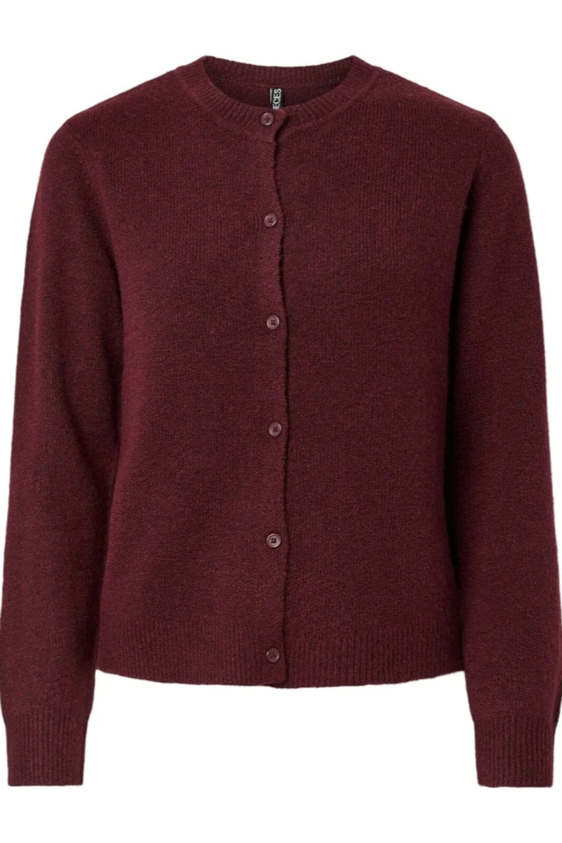Pieces - Pcmalou Ls Knit Cardigan - 4864698 Tawny Port Melange