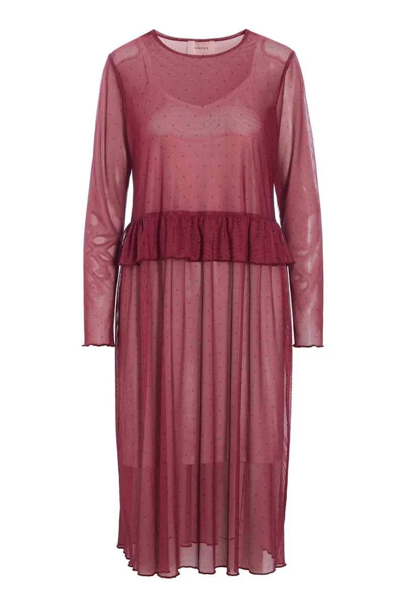 Hunkøn - Tova Mesh Dress 25936 - Zinfandel