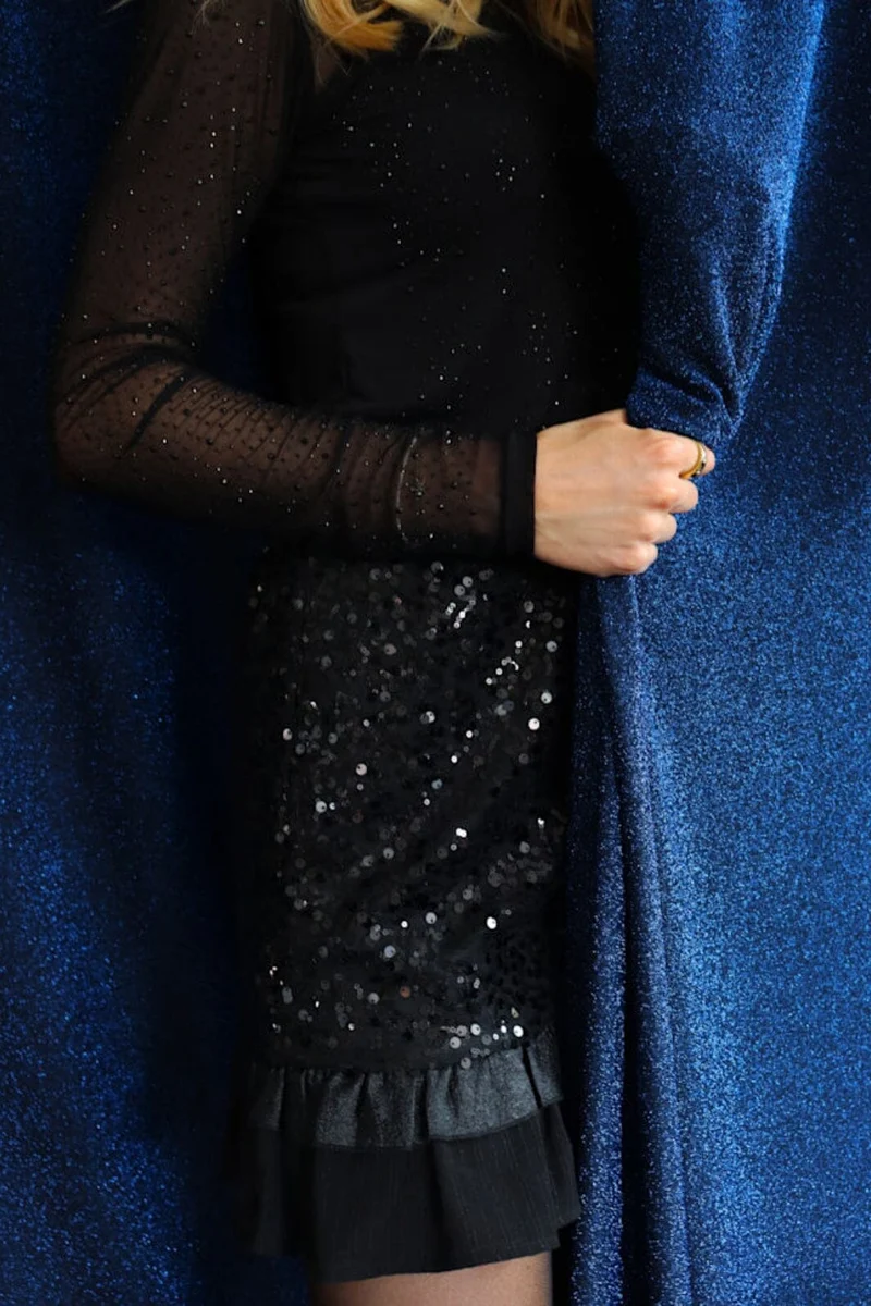 Liberte - Nor Frill Skirt 22268 - Black Sequins