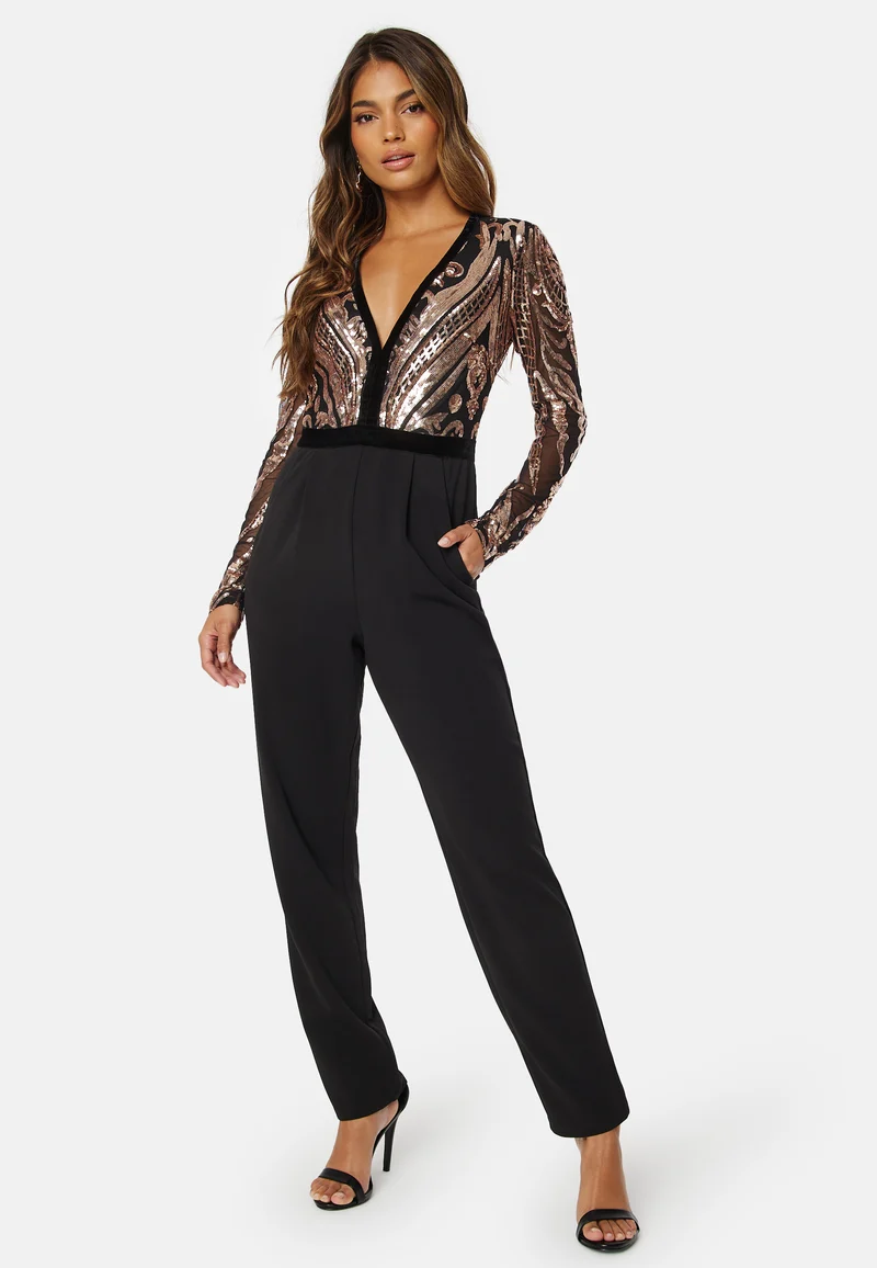 Sequin Bodice Jumpsuit