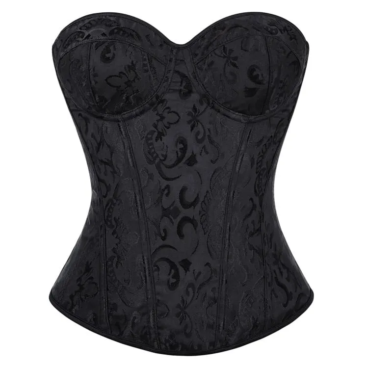 Damkorsett med snörning i gotisk jacquard-overbust