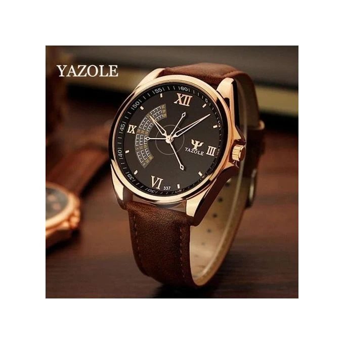 Top Luxury Brand Watch Famous Fashion Sports Cool Men Quartz Watches Wristwatch Gift For Male YZL337H-Brown