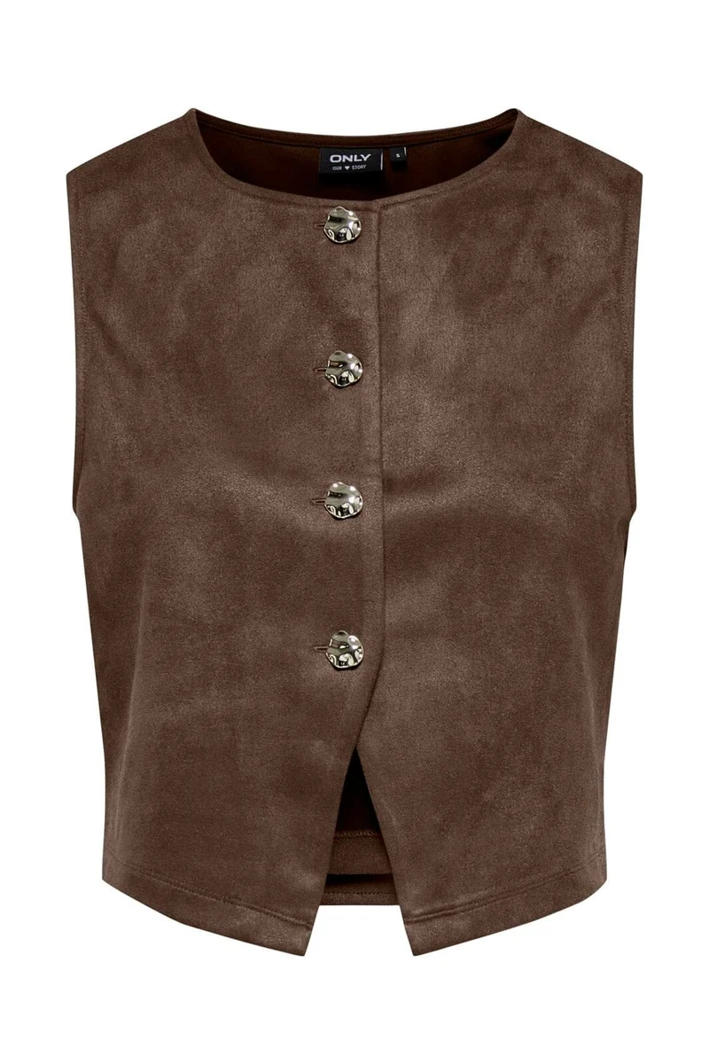 Only - Onlrinea S/L Button Vest Cc Swt - 5101381 Carafe