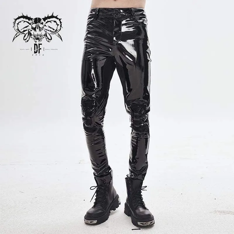 Sexiga PU Skinny-byxor för män