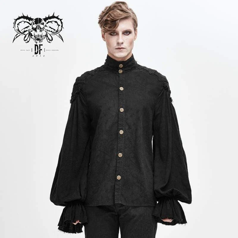 Underbara Rococo Puff-ärmade volangerskjortor för män vintage