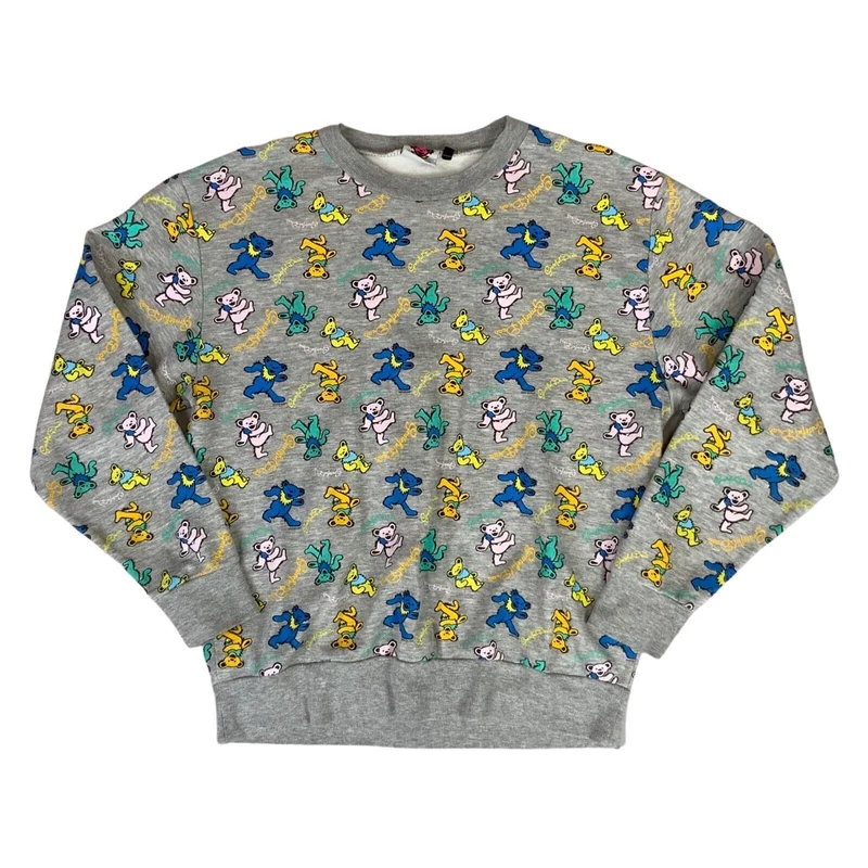 Preloved 2009 Grey Grateful Dead All Over Bear Graphic Print Crew Neck Jumper M