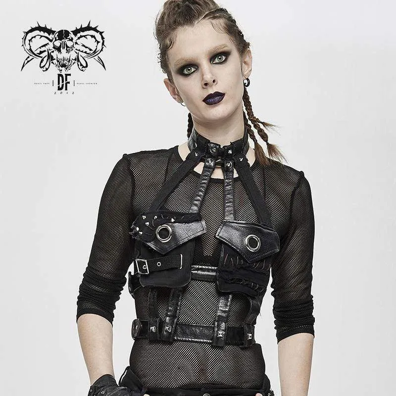 Gothic Punk PU läder ficksele för kvinnor