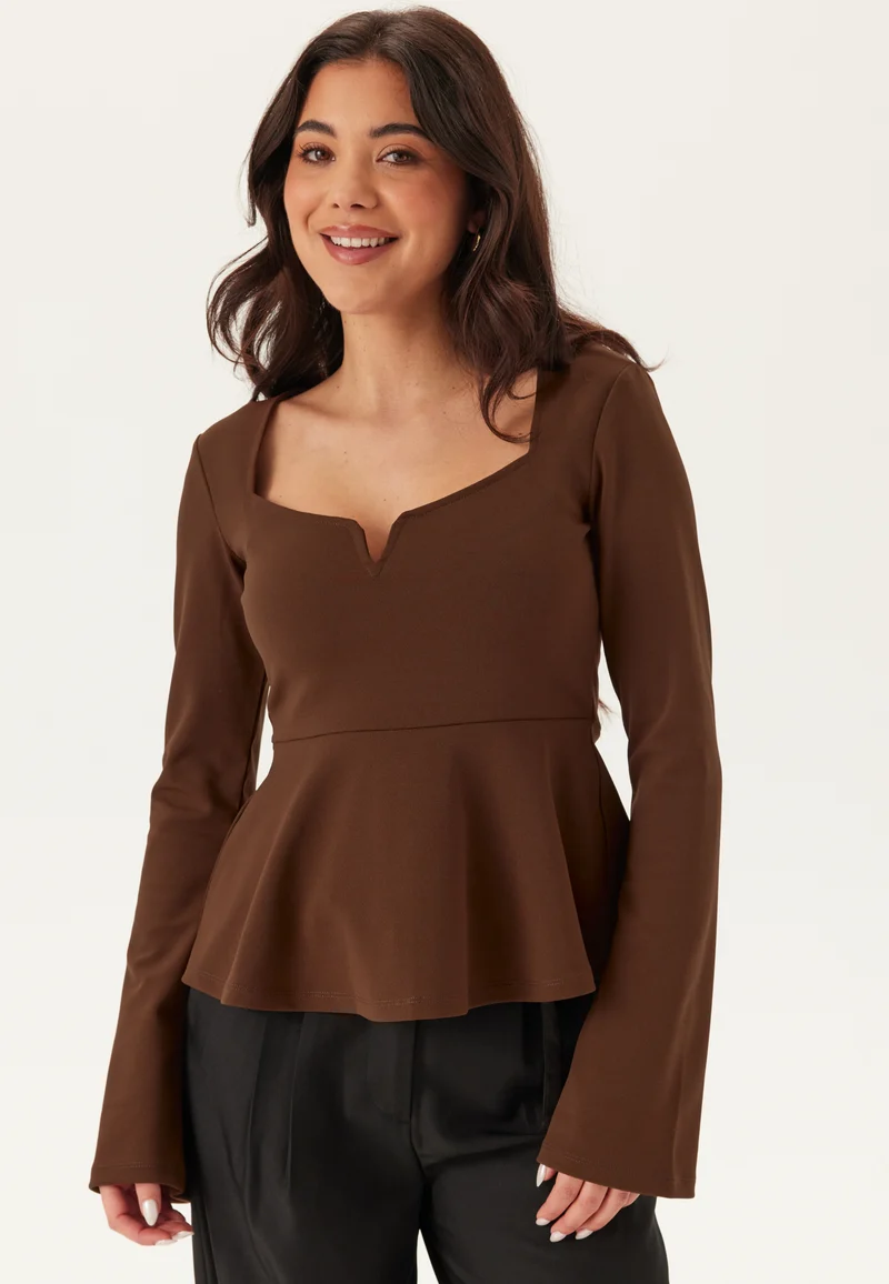 Long Sleeve Peplum Top