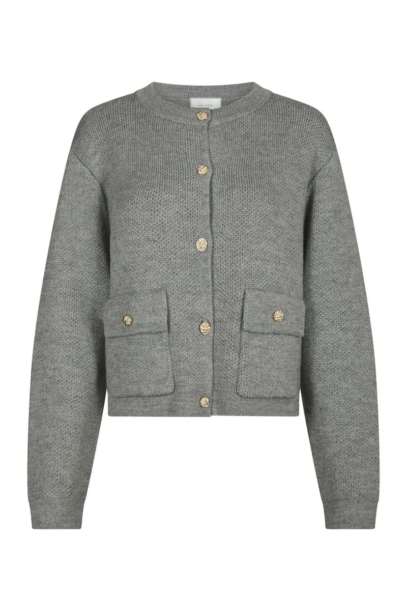 Neo Noir - Glenna Knit Cardigan 169690 - 133 - Grey Melange