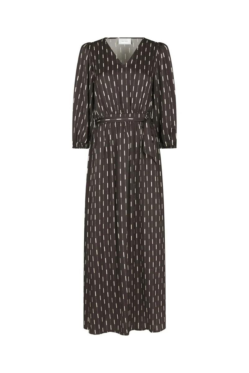 Neo Noir - Filene Print Dress 171004 - 676 - Dark Brown