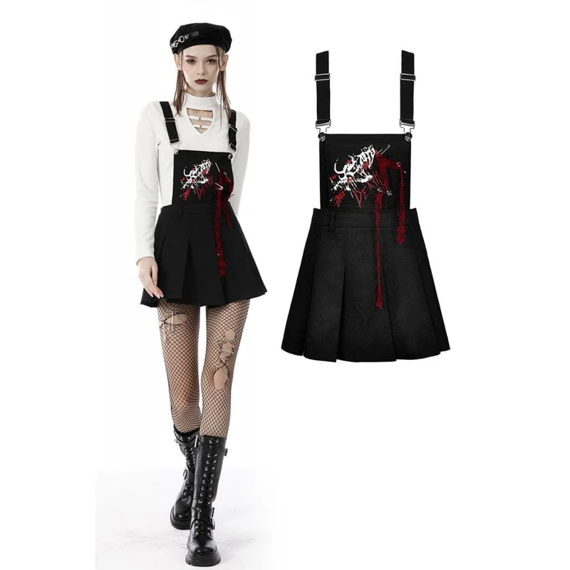Punk Devil Blood Suspender Kjol för kvinnor