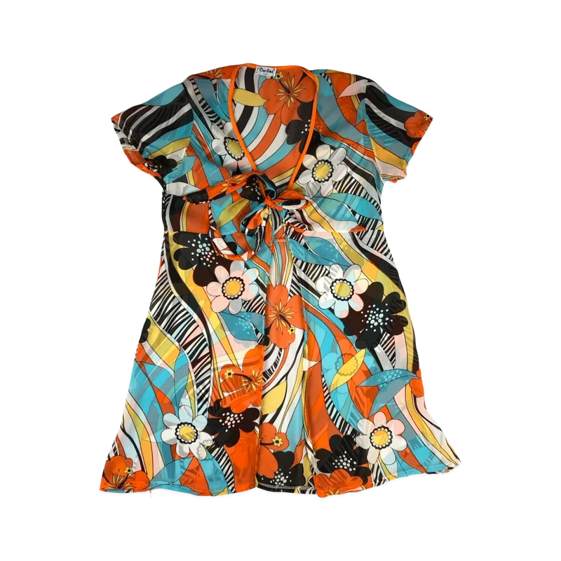 Vintage Floral Print Sheer Dress 10