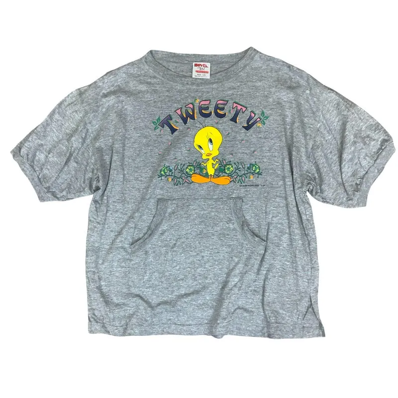 VTG 90s 'NOVEL TEEZ DESIGNS' GREY TWEETY BIRD WARNER BROS GRAPHIC SWEATSHIRT XL