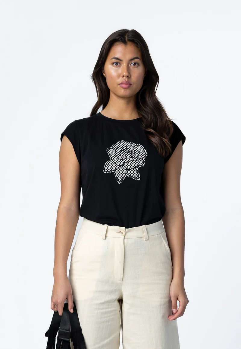 MESH ROS T-SHIRT - KAPPÄRM - Black