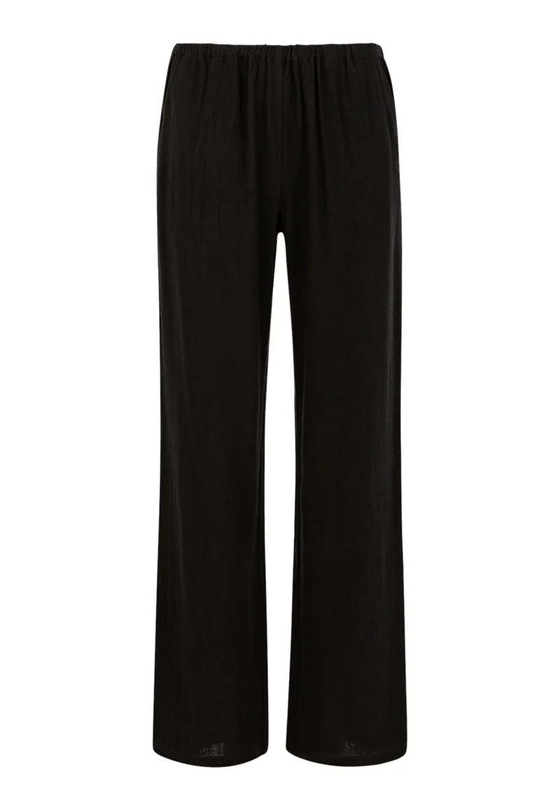 EMINA BYXOR I LINNE - SILLE PASSFORM - Black