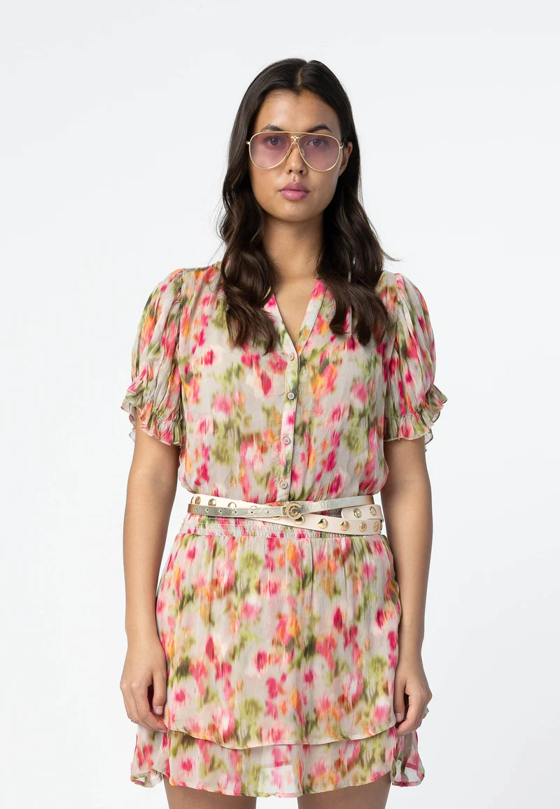 ÖVERDEL I BLOMMIG BLEKNINGSTRYCK - Floral fade print