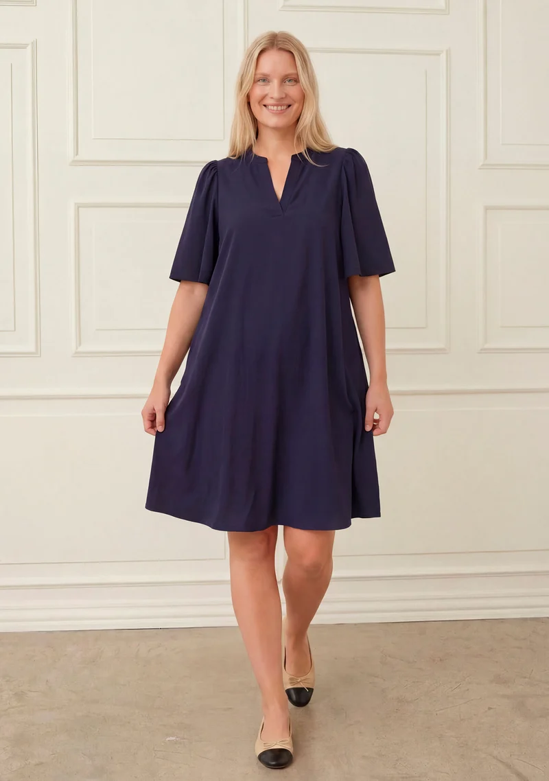 Sigga Poplin Dress - Navy