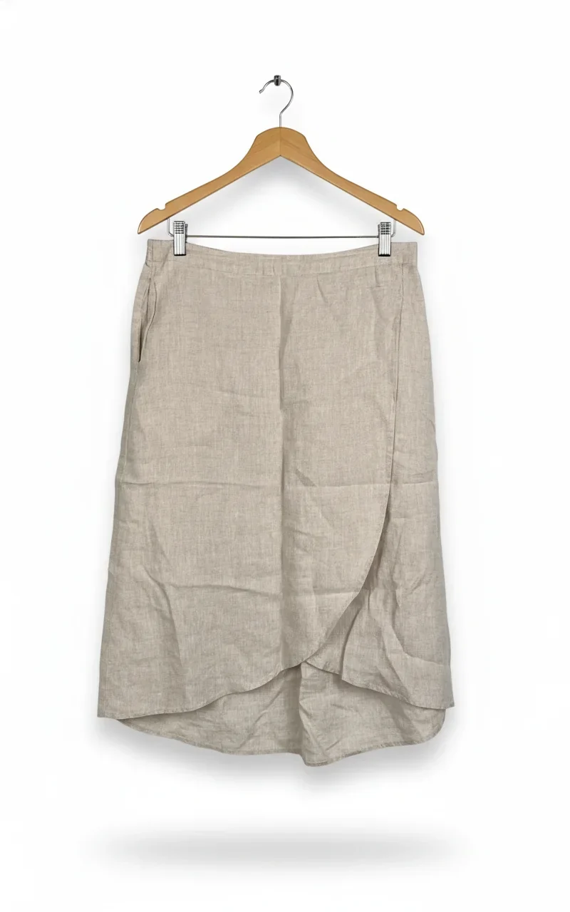 Sunday beige linne omlott midikjol