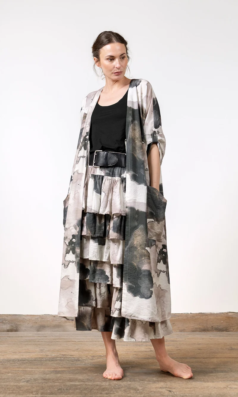 Kaftan i mönstrad viskosmix