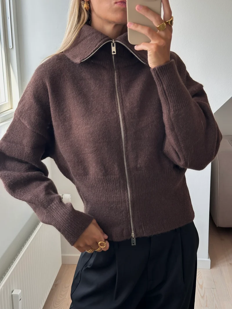 Frida cardigan mørkebrun