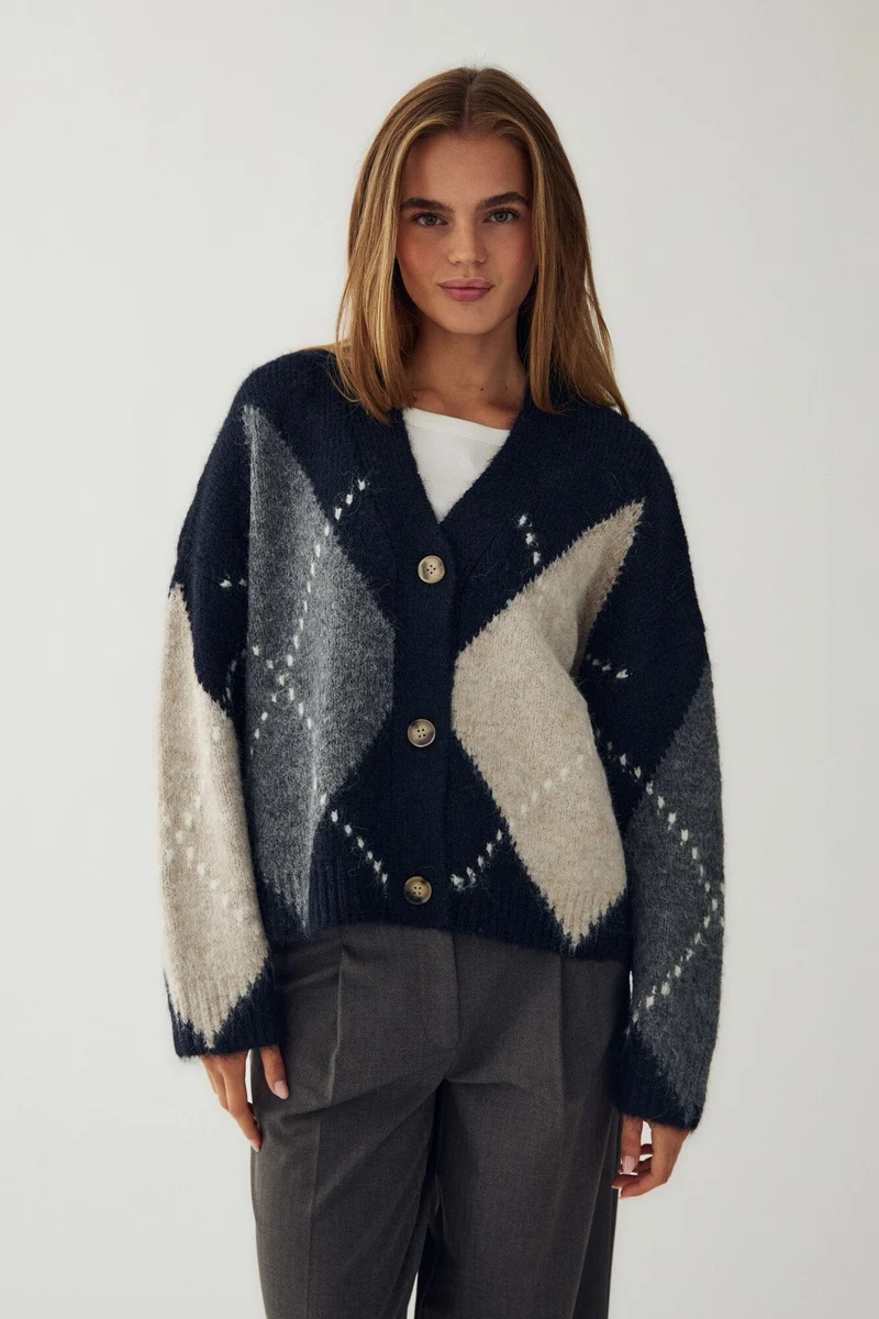 Noella - N-Laiana Knit Cardigan 14670002 - 670 - Navy Mix