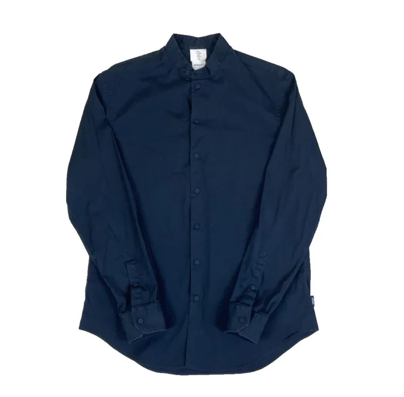VTG ARMANI COLLEZIONI BLACK HIGH-QUALITY DESIGNER FORMAL SHIRT M