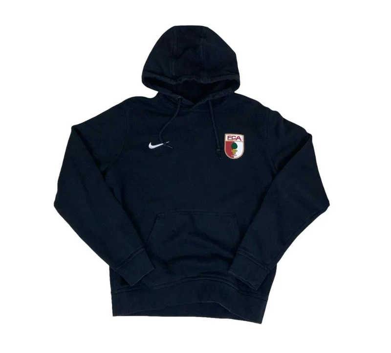 VTG NIKE FC AUGSBURG BLACK FLEECE HOODIE MEDIUM