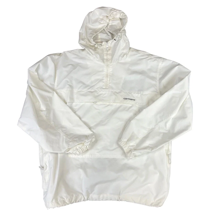 Vintage 00s White Carhartt Pullover Embroidered Jacket XL