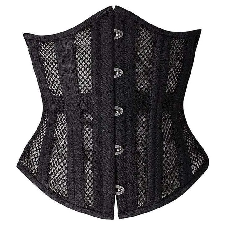 Gothic Mesh 24-stålbenskorsetter underbyst för kvinnor