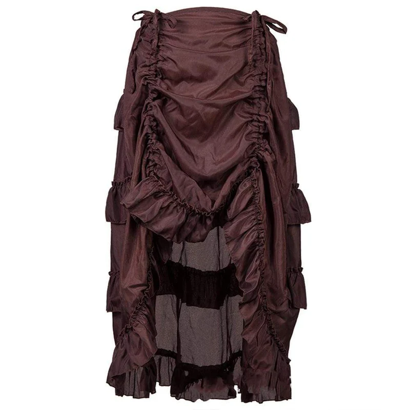 Kvinnors Steampunk Pure Color volangkjolar