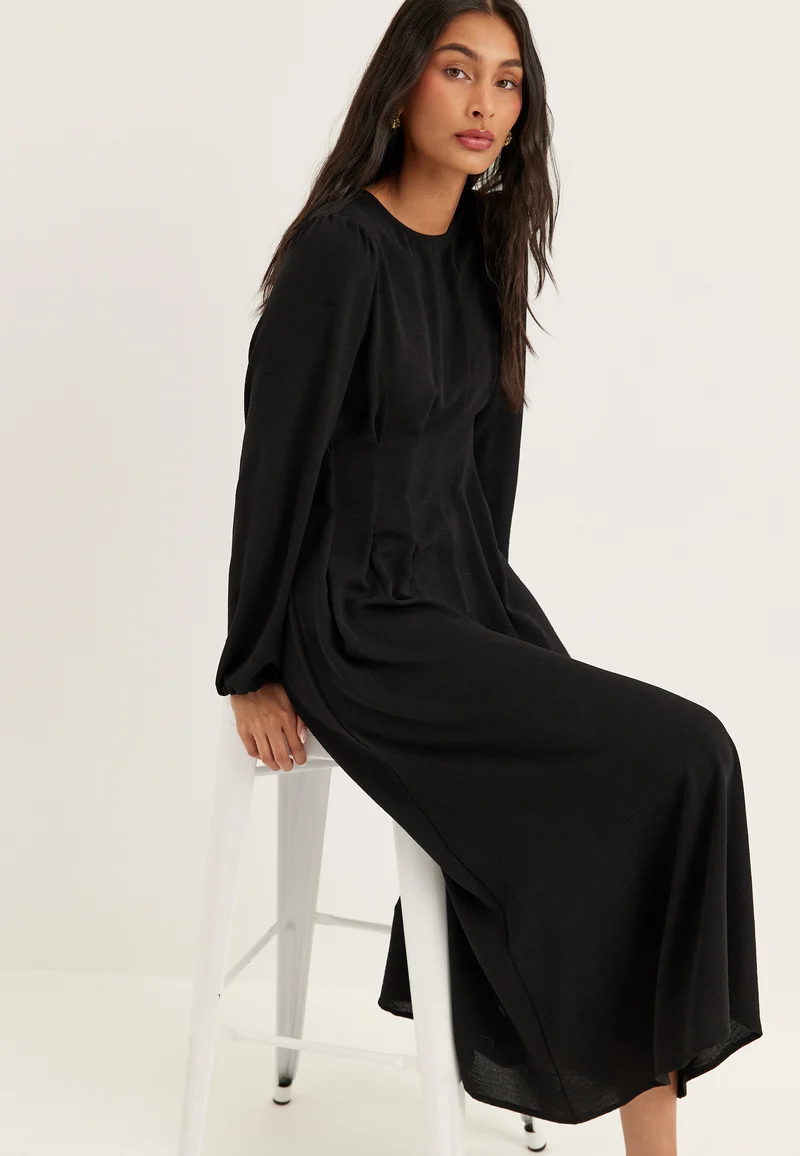 Crepe Pleated Dress