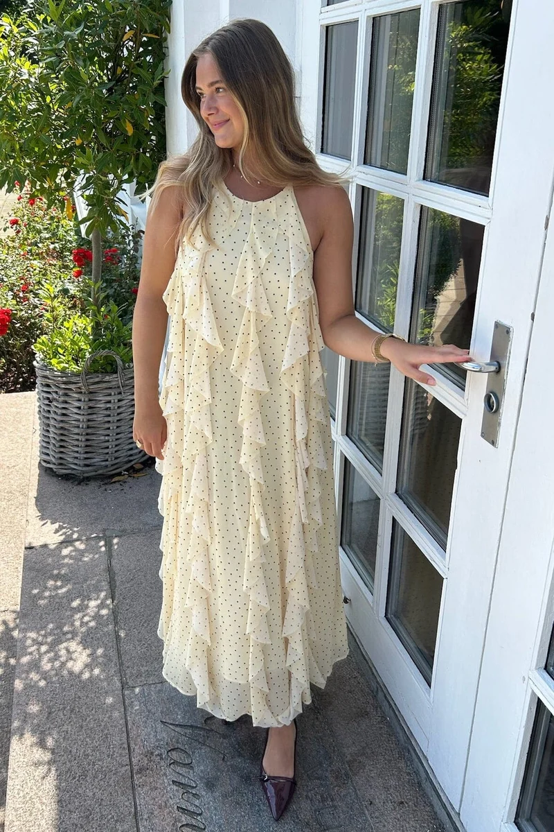YAS - Yasfinillo Halterneck Long Dress - 5018381 Anise Flower