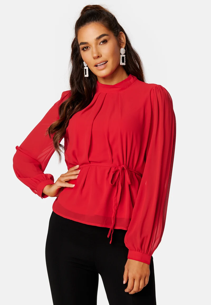 Karolina L/S Tie Belt Top