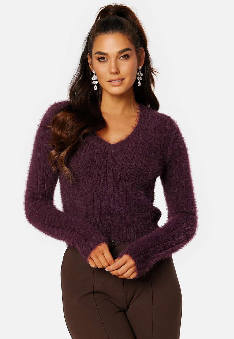 Poilu LS V-Neck Blouse