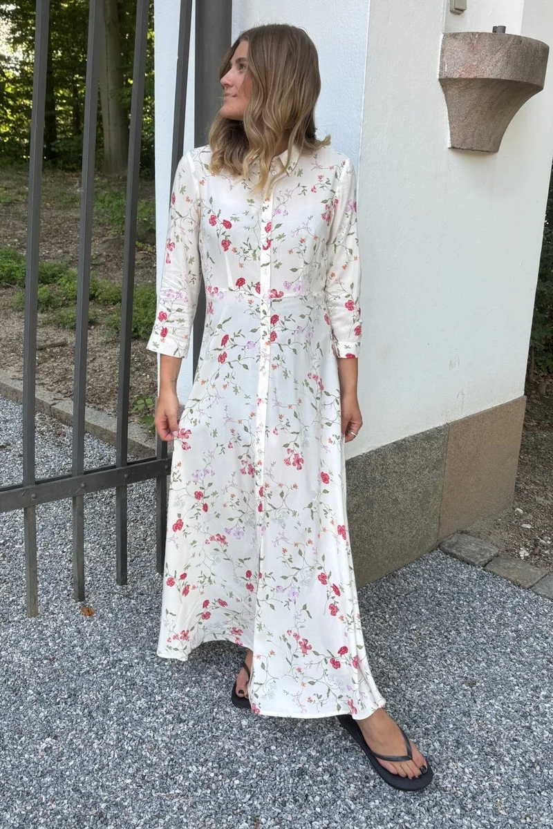 YAS - Yassavanna Long Shirt Dress - 4971139 Pristine Botalia
