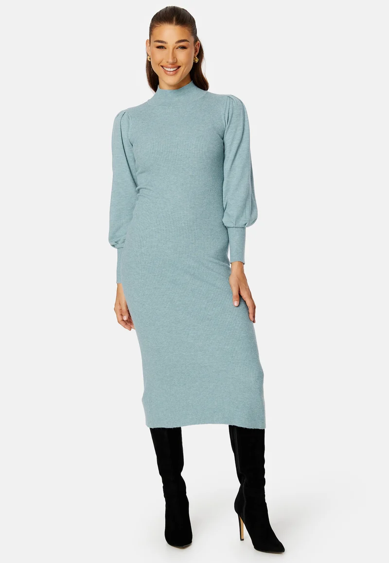Luciana L/S High Neck Knit Dress
