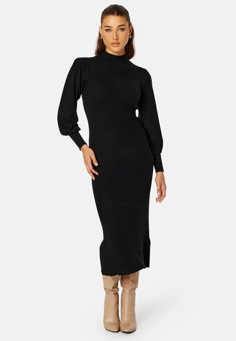 Luciana L/S High Neck Knit Dress