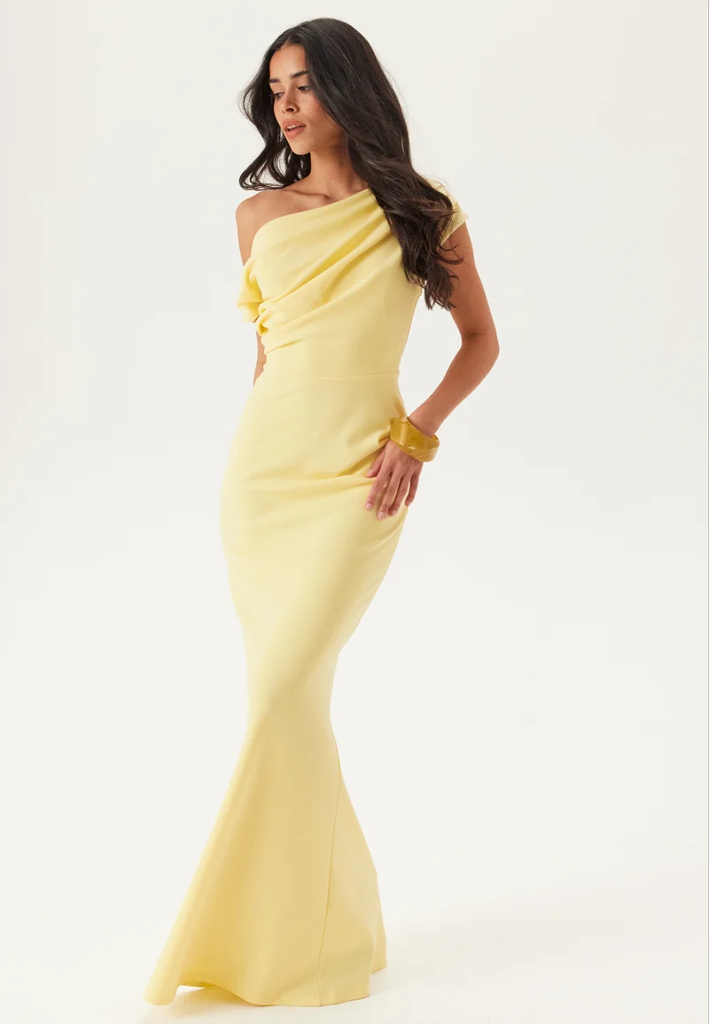Asymmetric Draped Maxi Dress