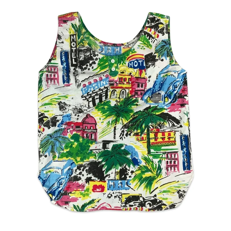 Vintage Bright Print Vest Top 6 8 10