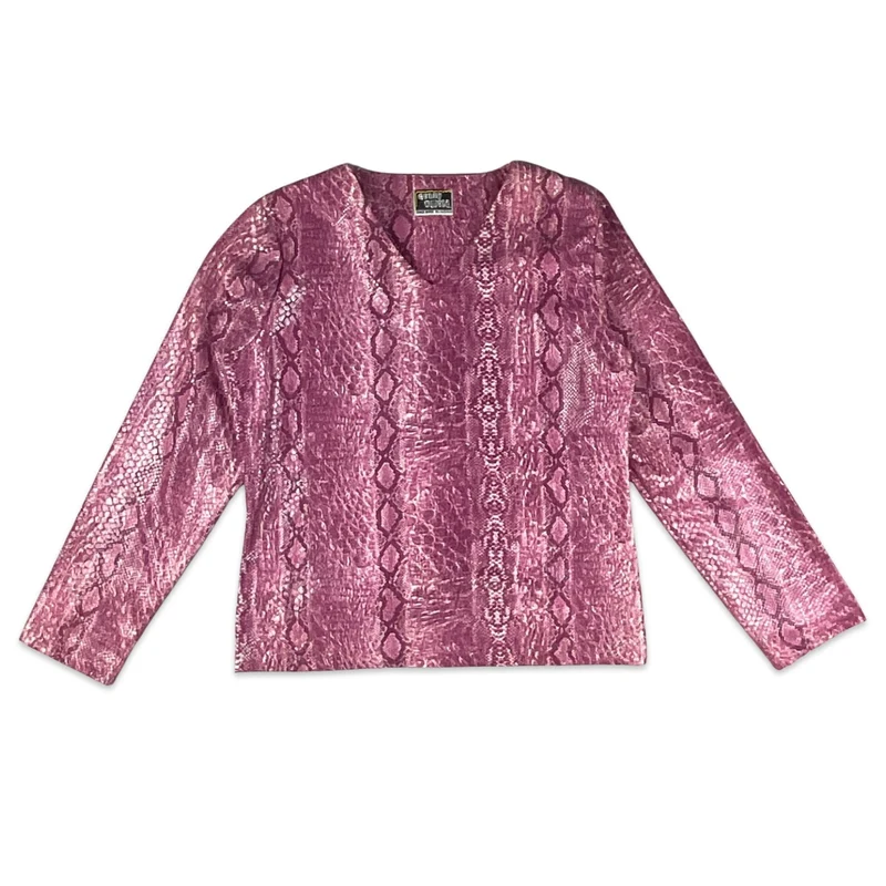 90s Y2K Pink Snake Print Top