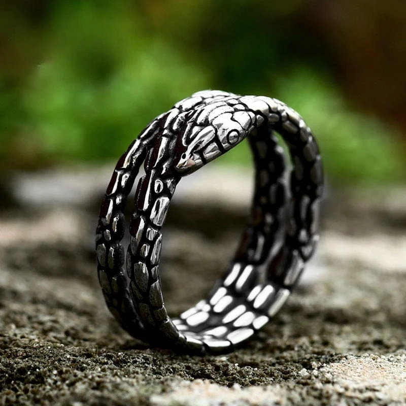 Punk Snake Ring för män