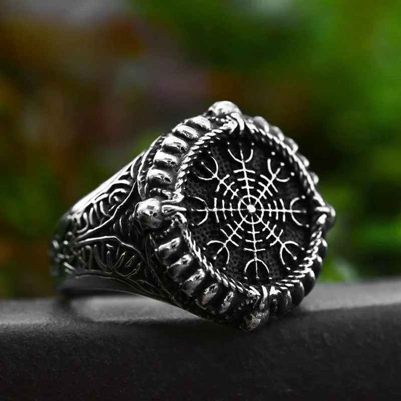 Punk Viking Skull Ring för män