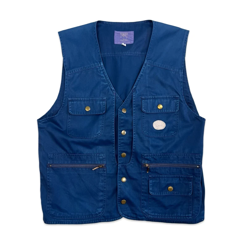 Vintage Blue Utility Vest M